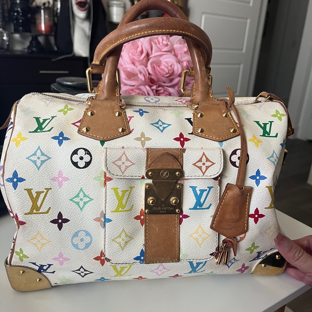 Authentic Louis Vuitton Multicolor Monogram Speedy 30